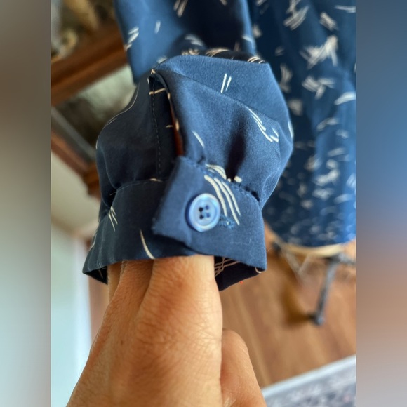 Anthropologie Silence and Noise blouse with half way down buttons and ruffles - Picture 2 of 9